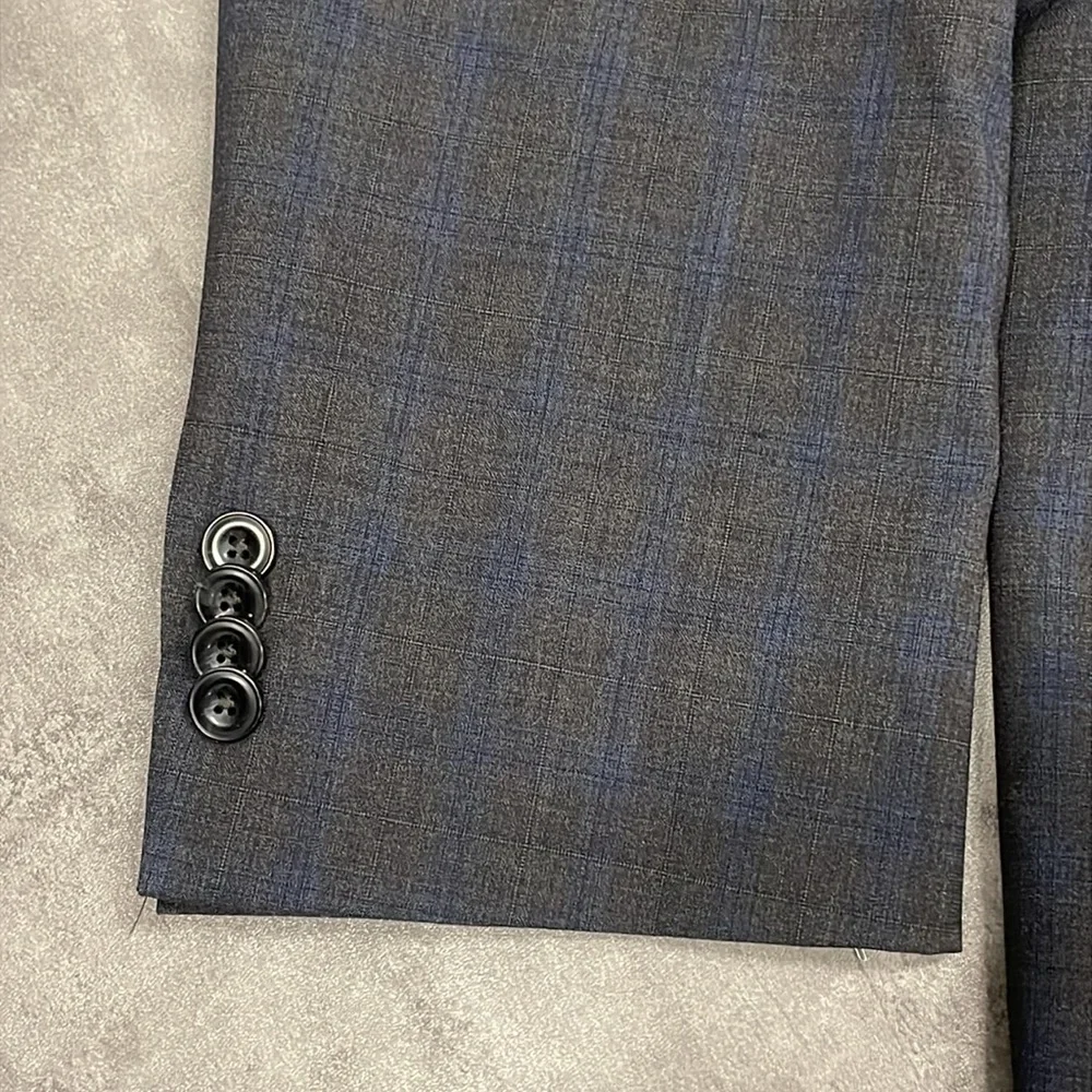 48L Michael Kors suit jacket grey with blue plaid